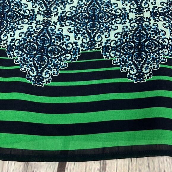 CABI Spaghetti Strap Round neck top with paisley and striped detail  Size M Boho - Picture 6 of 9